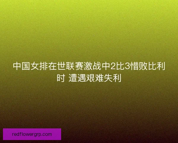 中国女排在世联赛激战中2比3惜败比利时 遭遇艰难失利